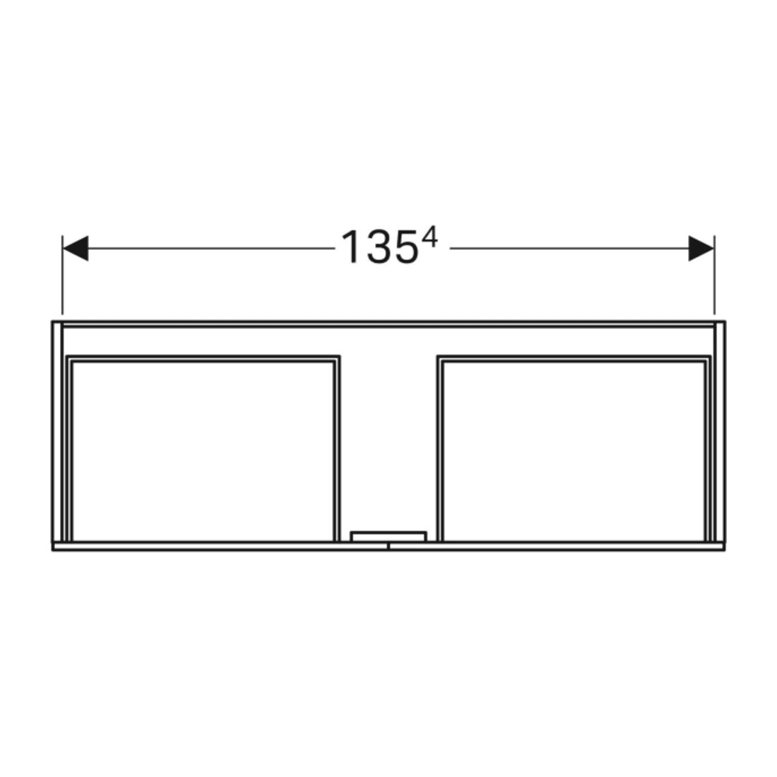 Geberit Waschtischunterschrank Xeno2 139,5x35x47,3cm, m 2 L, Mel. Holz/grau