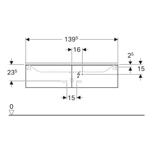 Geberit Waschtischunterschrank Xeno2 139,5x35x47,3cm, m 2 L, Mel. Holz/grau
