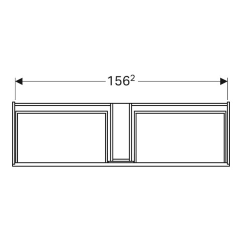 Geberit Waschtischunterschrank Xeno2 159,5x35x47,3cm, m 2 L, Mel. Holz/grau