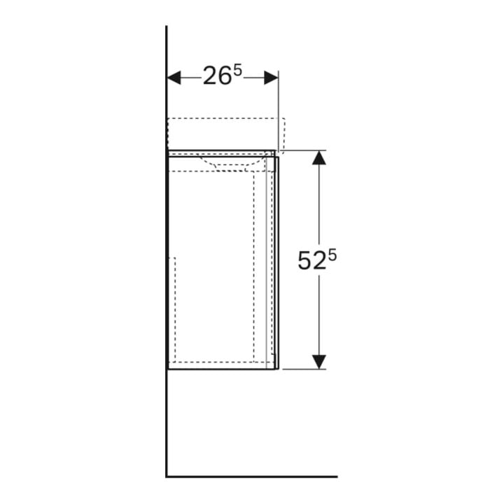 Geberit Waschtischunterschrank Xeno2 38x52,5x26,5cm, mit 1 Tür, matt/greige