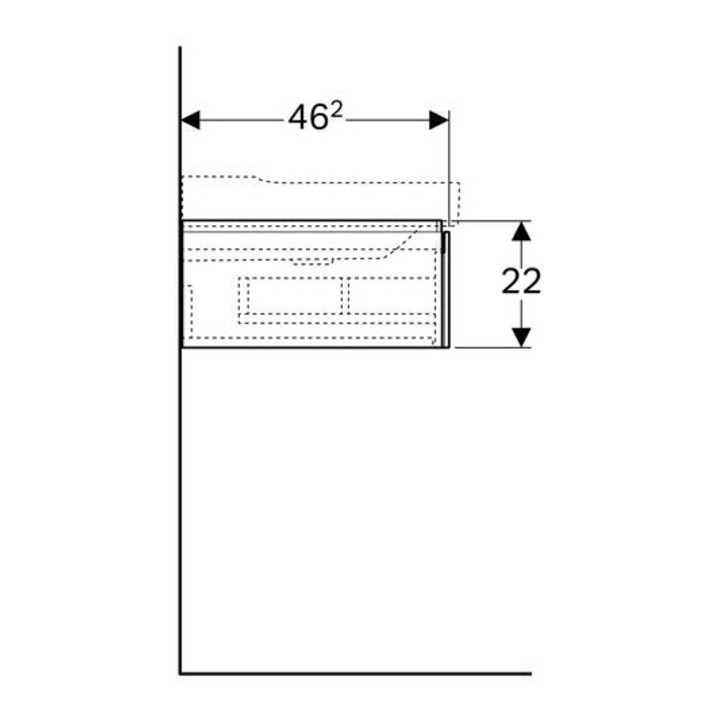 Geberit Waschtischunterschrank XENO² 580 x 220 x 462 mm Korpus/Front: Holzstruktur Scultura Grau