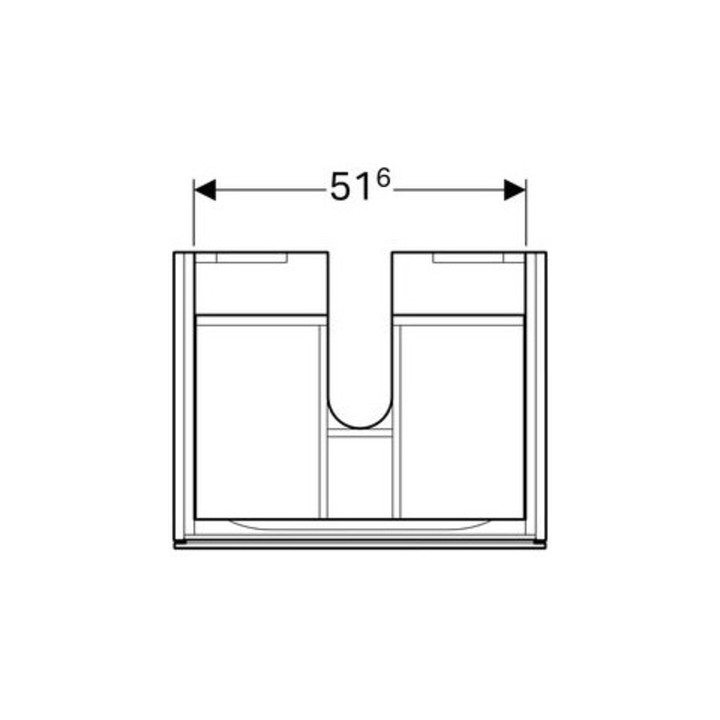 Geberit Waschtischunterschrank XENO² 580 x 220 x 462 mm Korpus/Front: Holzstruktur Scultura Grau