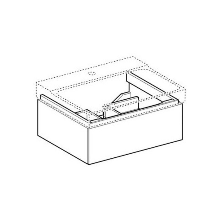 Geberit Waschtischunterschrank XENO² 580 x 220 x 462 mm Korpus/Front: Holzstruktur Scultura Grau