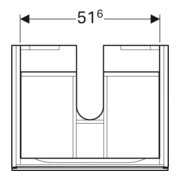 Geberit Waschtischunterschrank Xeno2 58x22x46,2cm, hochgl./we, mit Schublade-4