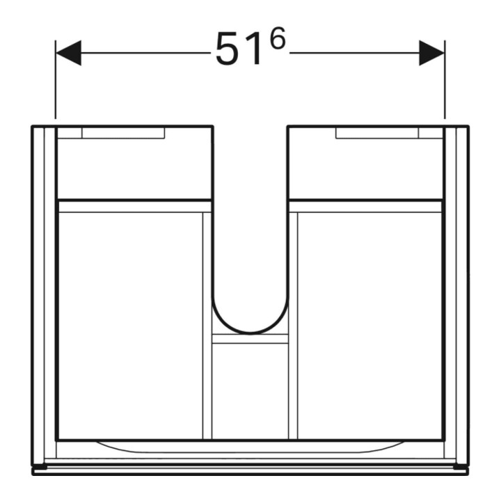 Geberit Waschtischunterschrank Xeno2 58x22x46,2cm, hochgl./we, mit Schublade