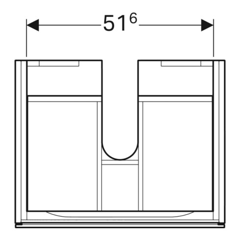 Geberit Waschtischunterschrank Xeno2 58x22x46,2cm, hochgl./we, mit Schublade