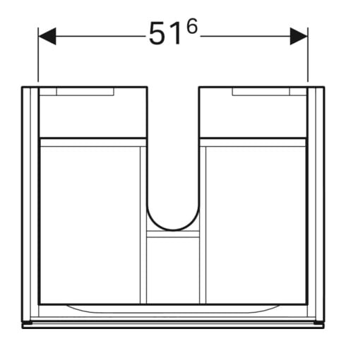Geberit Waschtischunterschrank Xeno2 58x22x46,2cm, matt/greige, mit Schublade