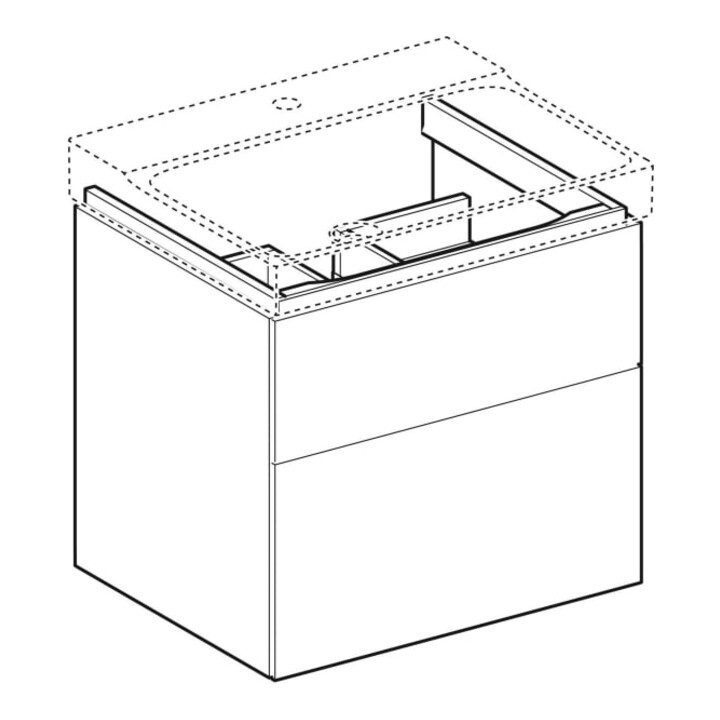 Geberit Waschtischunterschrank Xeno2 58x53x46,2cm, strukt./sch.-gr, m 2 Laden