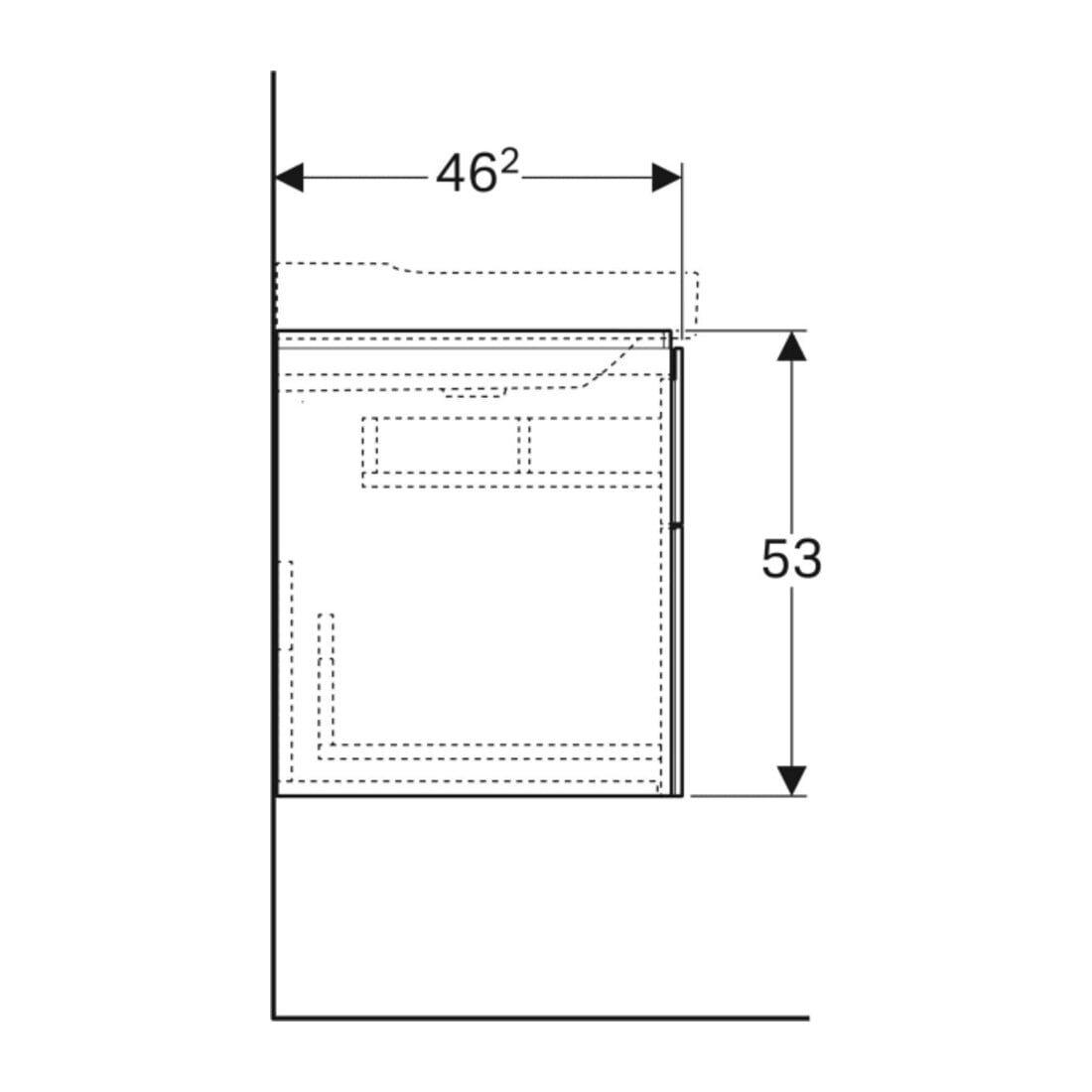 Geberit Waschtischunterschrank Xeno2 58x53x46,2cm, strukt./sch.-gr, m 2 Laden