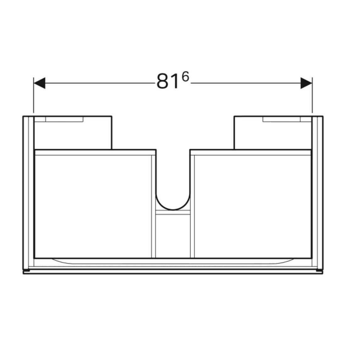 Geberit Waschtischunterschrank Xeno2 88x22x46,2cm, hochgl./we, mit Schublade