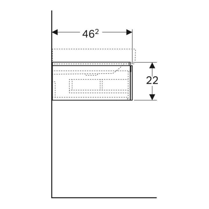 Geberit Waschtischunterschrank Xeno2 88x22x46,2cm, m La., m Abl, hochgl./we