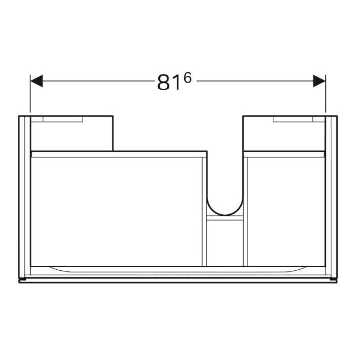 Geberit Waschtischunterschrank Xeno2 88x22x46,2cm, m La., m Abl, struk./s.gr