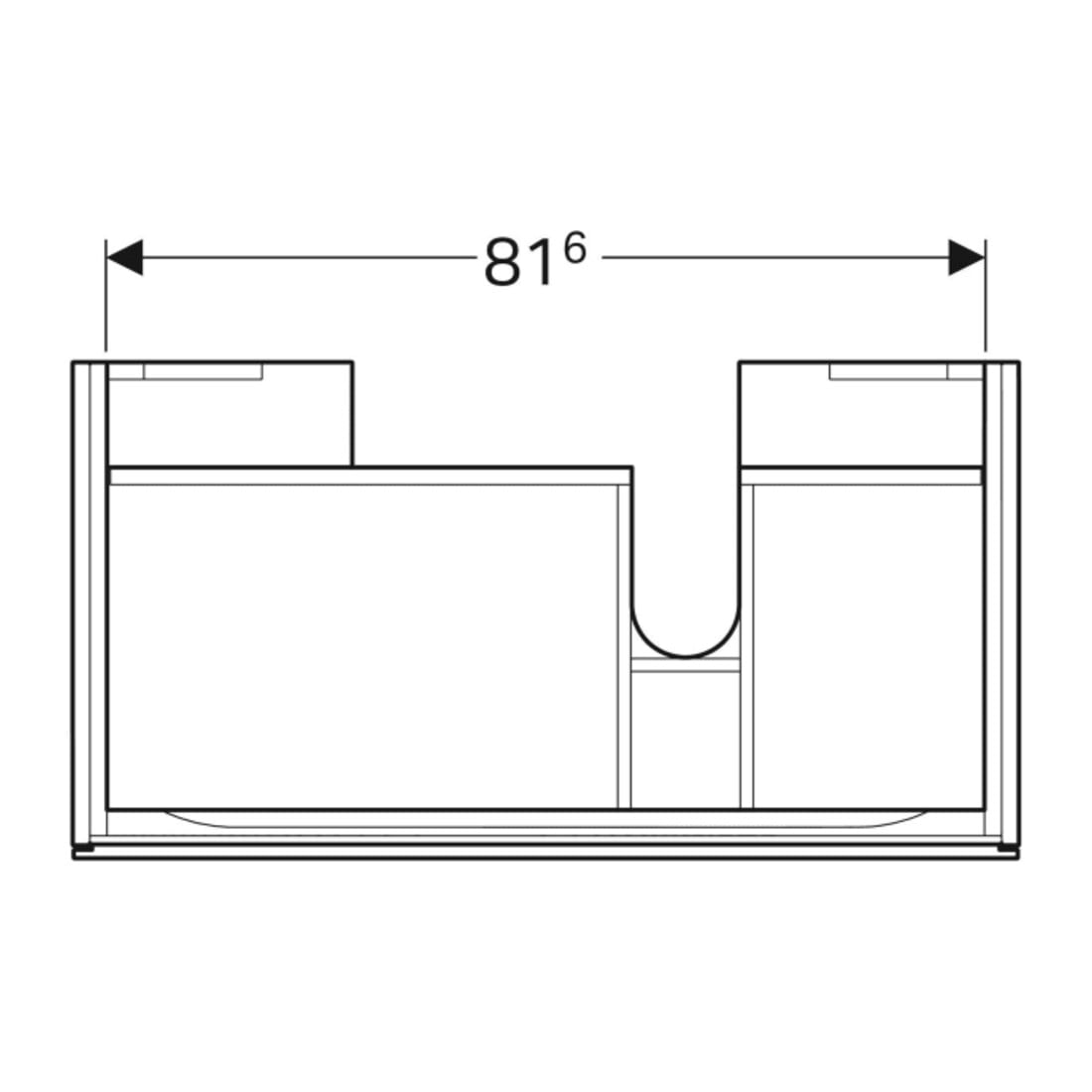 Geberit Waschtischunterschrank Xeno2 88x22x46,2cm, m La., m Abl, struk./s.gr