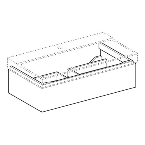 Geberit Waschtischunterschrank Xeno2 88x22x46,2cm, matt/greige, mit Schublade