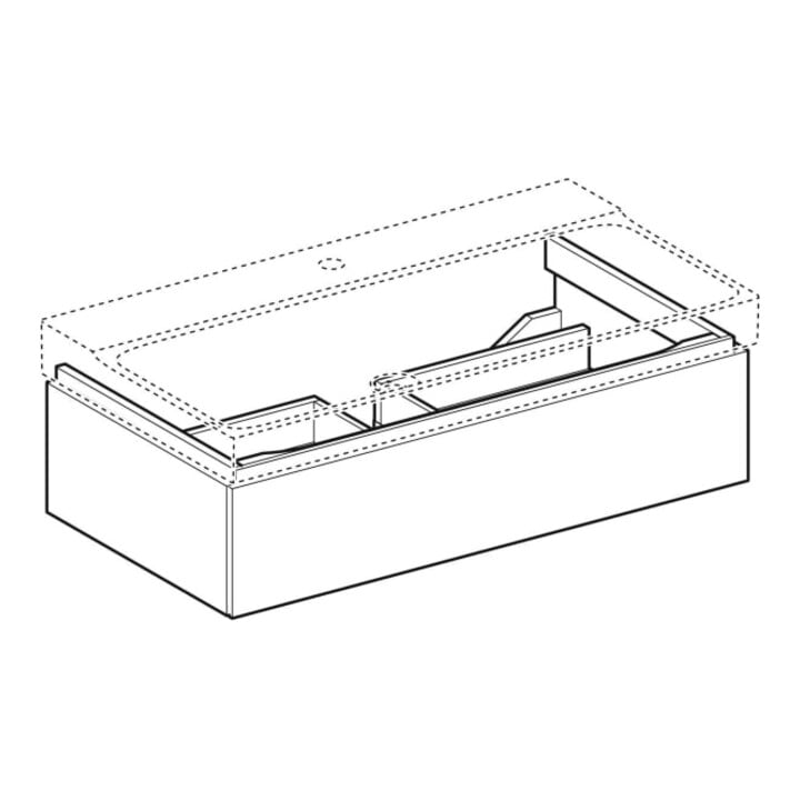 Geberit Waschtischunterschrank Xeno2 88x22x46,2cm, matt/greige, mit Schublade