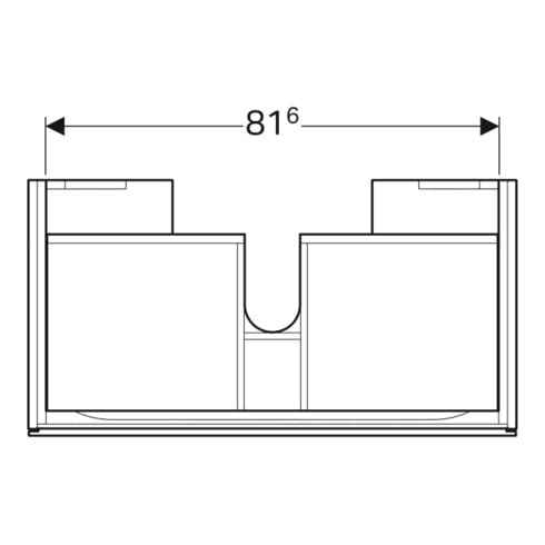Geberit Waschtischunterschrank Xeno2 88x22x46,2cm, matt/greige, mit Schublade