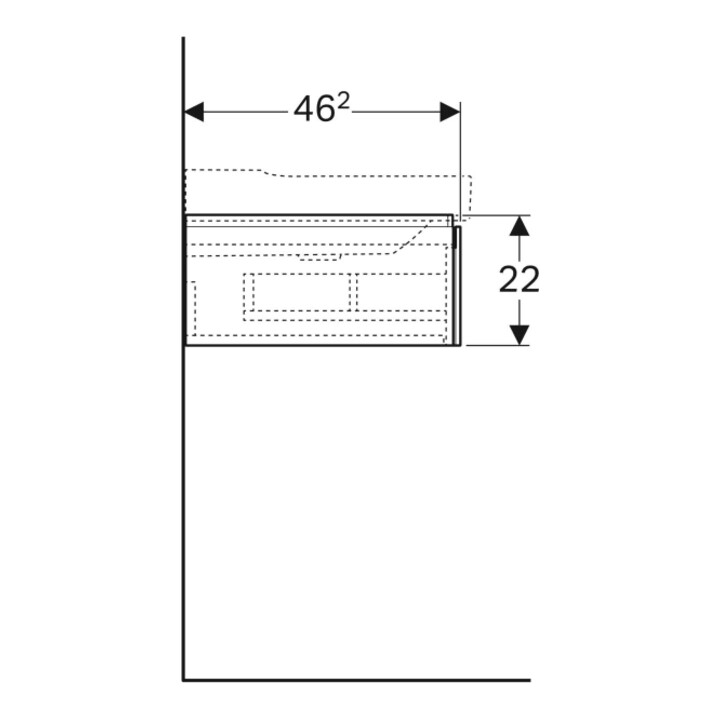 Geberit Waschtischunterschrank Xeno2 88x22x46,2cm, strukt./sch.-gr, m Lade