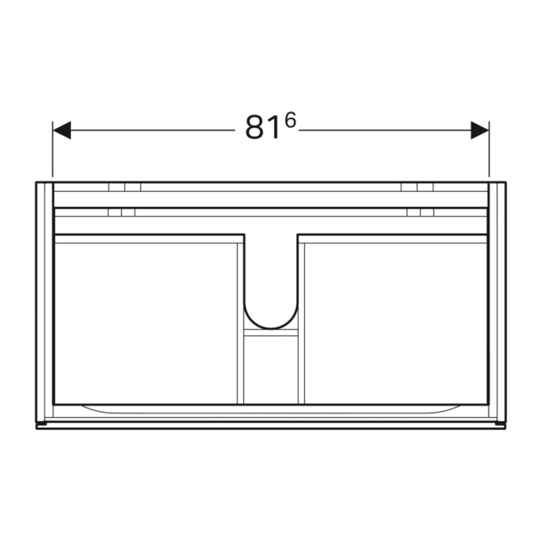 Geberit Waschtischunterschrank Xeno2 88x53x46,2cm, hochgl./we, m 2 Schubladen