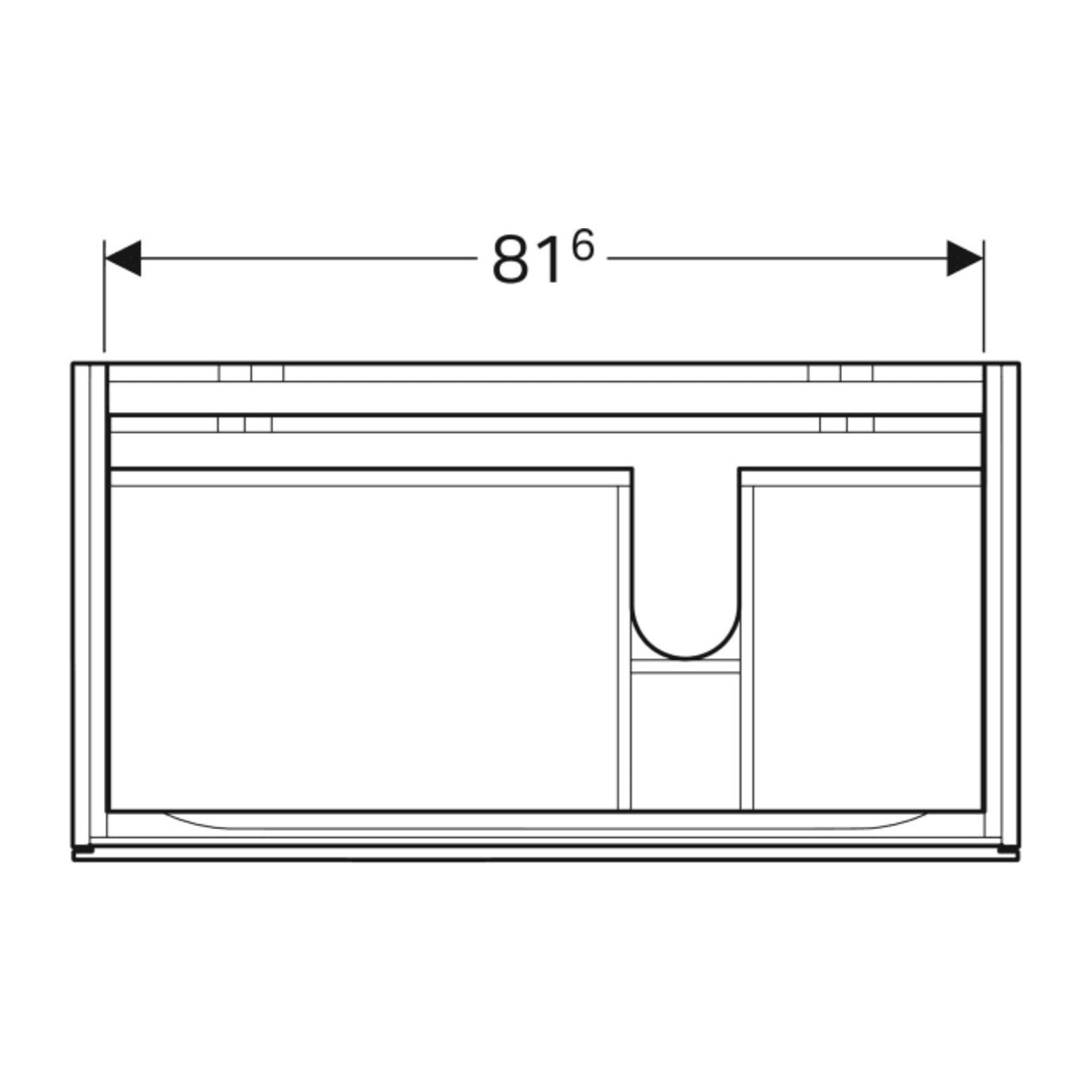 Geberit Waschtischunterschrank Xeno2 88x53x46,2cm, m 2 L, m Abl, hochgl./we
