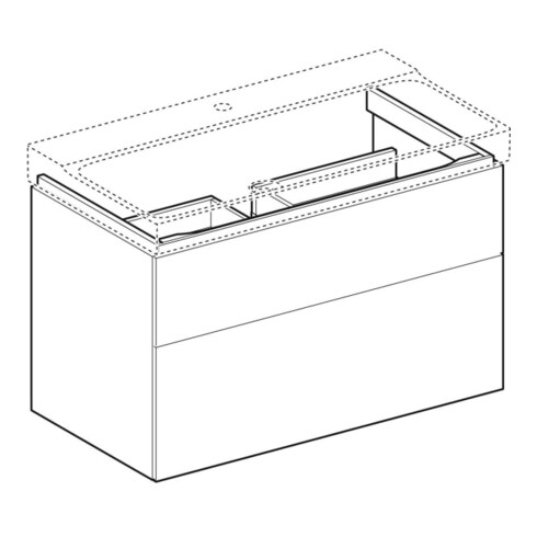 Geberit Waschtischunterschrank Xeno2 88x53x46,2cm, m/greige, mit 2 Schubladen