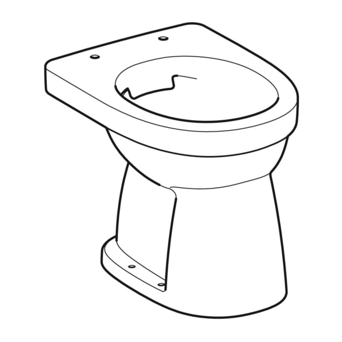 Geberit WC à chasse plate sur pied Renova 6 l, évac. verticale, rimfree, blanc KeraTect
