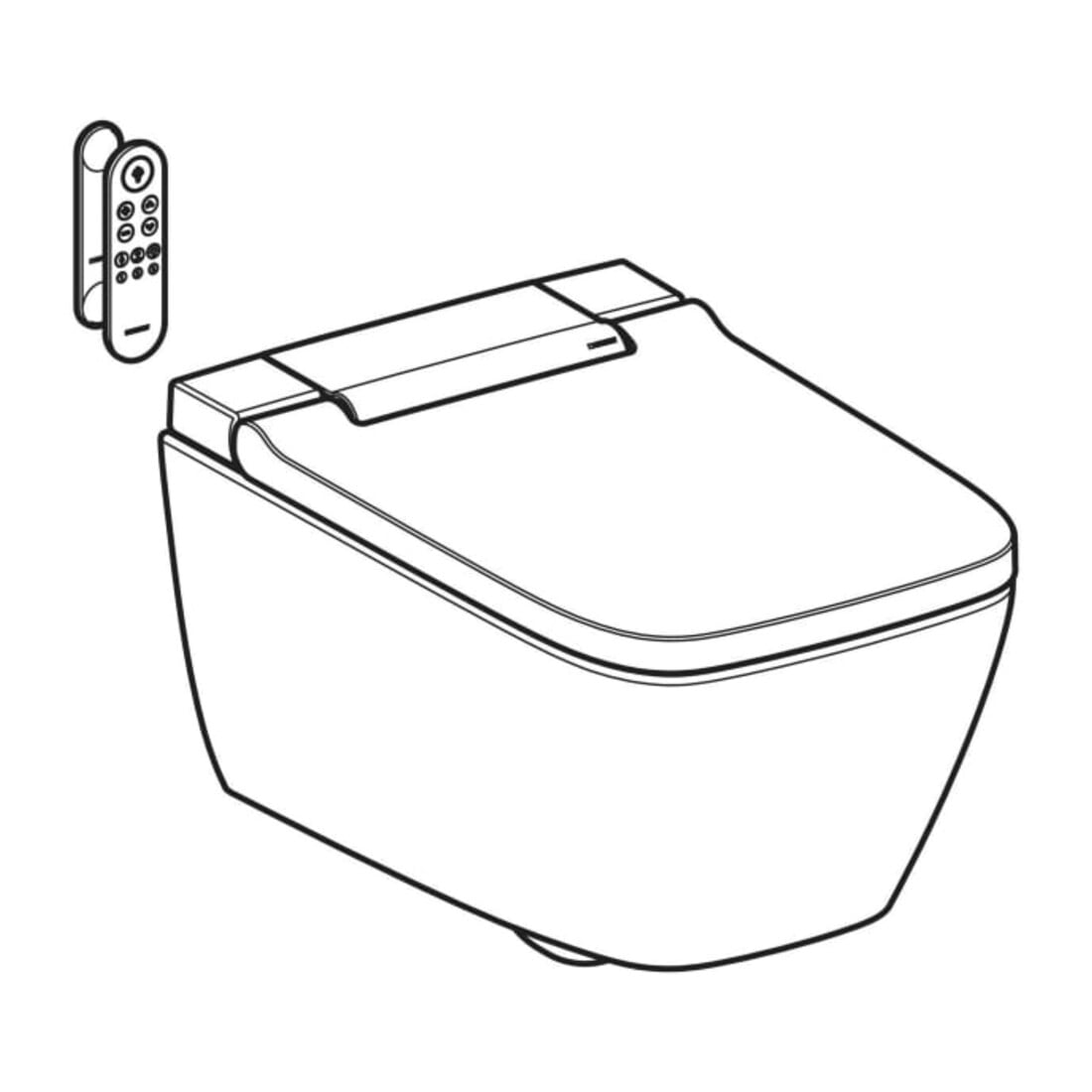 Geberit WC-complet AquaClean Sela Square avec WWC, blanc K-Tect / chrome brillant