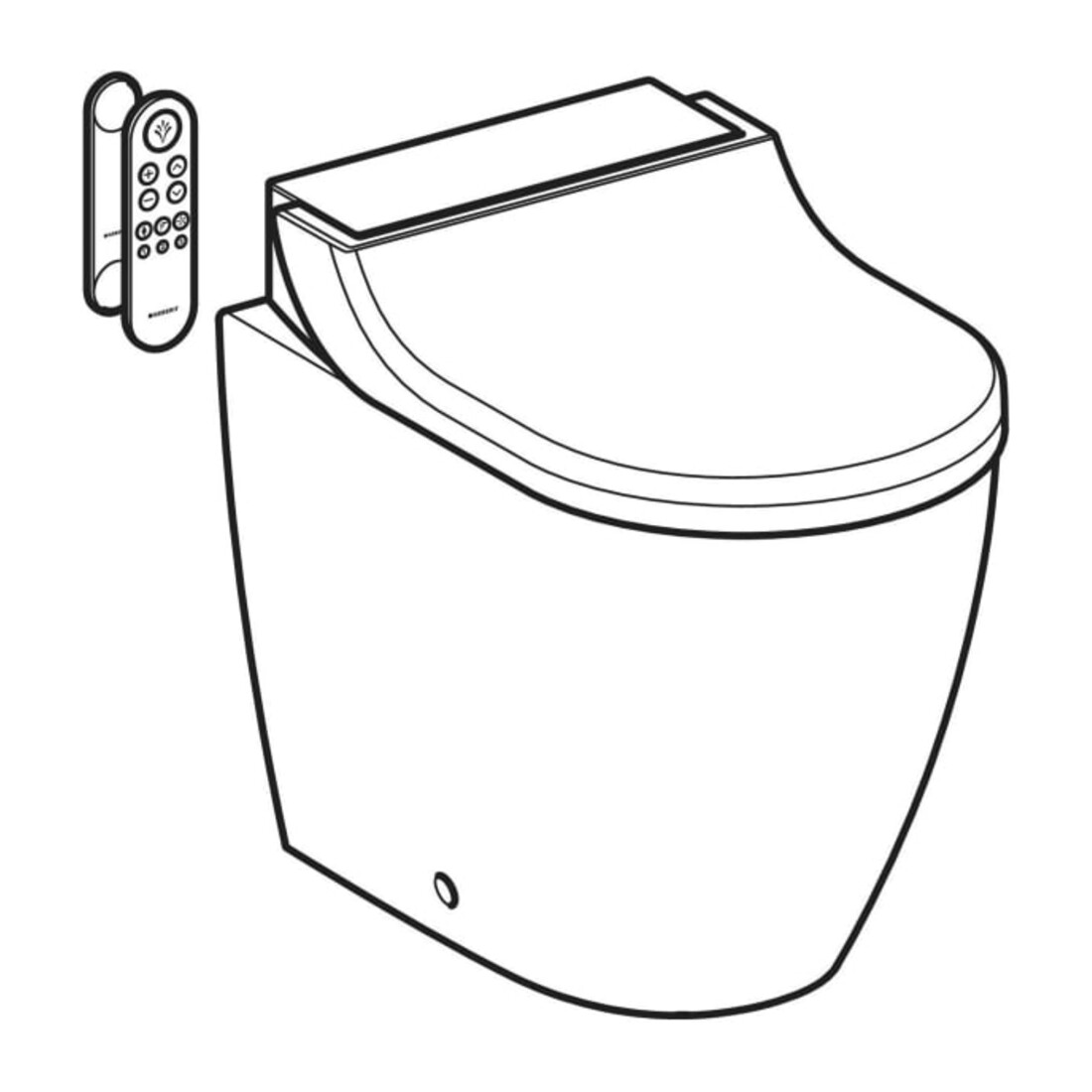 Geberit WC-complet AquaClean Tuma Comfort avec WC sur pied, bas, acier inoxydable brossé