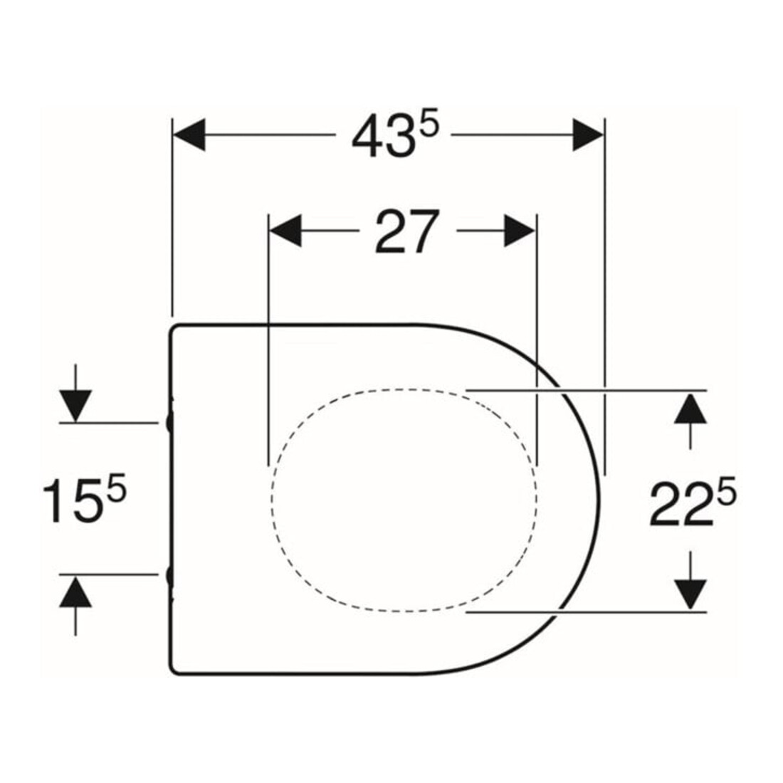 Geberit WC-Sitz Acanto Scharn. MS verchromt, m Absenkaut., weiß
