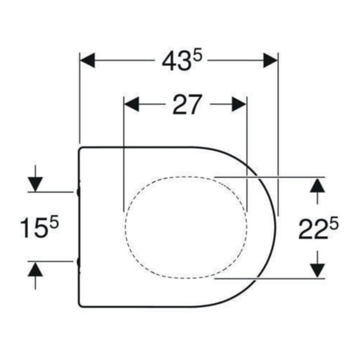 Geberit WC-Sitz Acanto Scharn. MS verchromt, m Absenkaut., weiß