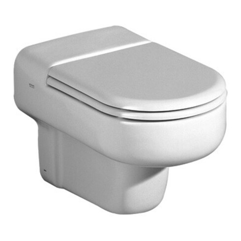 Geberit WC-Sitz Courrèges weiß, mit Deckel, Scharniere verchromt