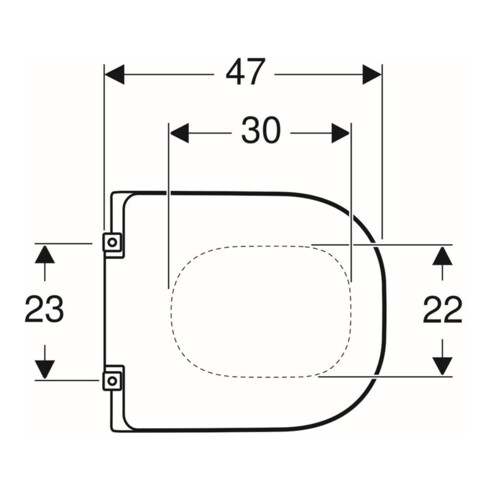 Geberit WC-Sitz Renova Comfort we., barrierefrei, Befestigung von unten