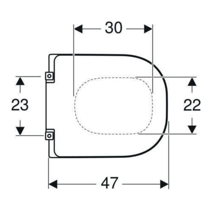 Geberit WC-Sitz Renova Comfort we., barrierefrei, Befestigung von unten