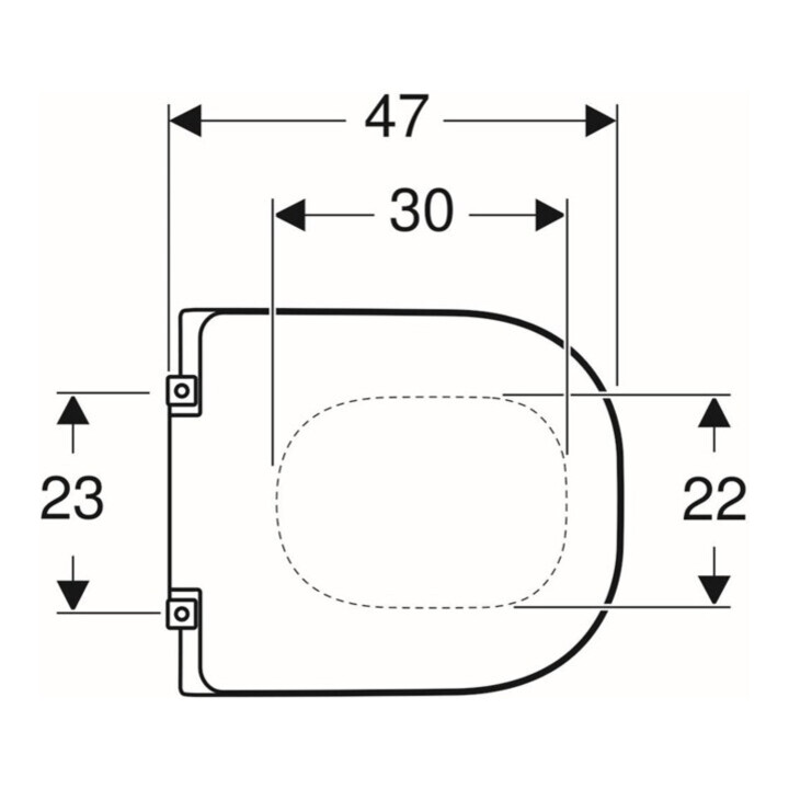 Geberit WC-Sitz Renova Comfort we., barrierefrei, Befestigung von unten