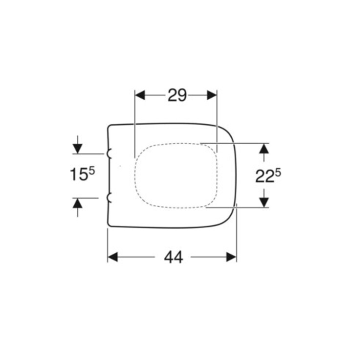 Geberit WC-Sitz Renova Plan S. MS vc, m Abs, w, eck., Befestig. v ob