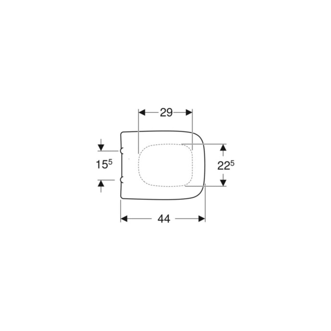 Geberit WC-Sitz Renova Plan S. MS vc, m Abs, w, eck., Befestig. v ob