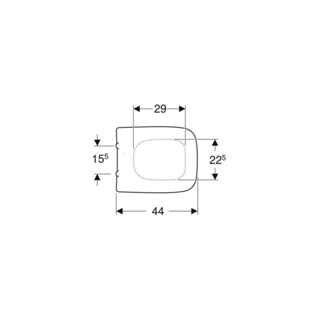 Geberit WC-Sitz Renova Plan S. MS vc, m Abs, w, eck., Befestig. v ob