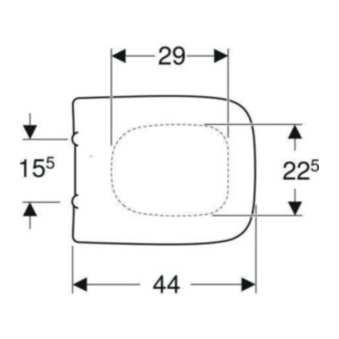 Geberit WC-Sitz Renova Plan we., Befestig. v unt, Scharn. Edelstahl