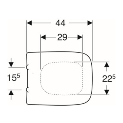 Geberit WC-Sitz Renova Plan we., Befestig. v unt, Scharn. Edelstahl