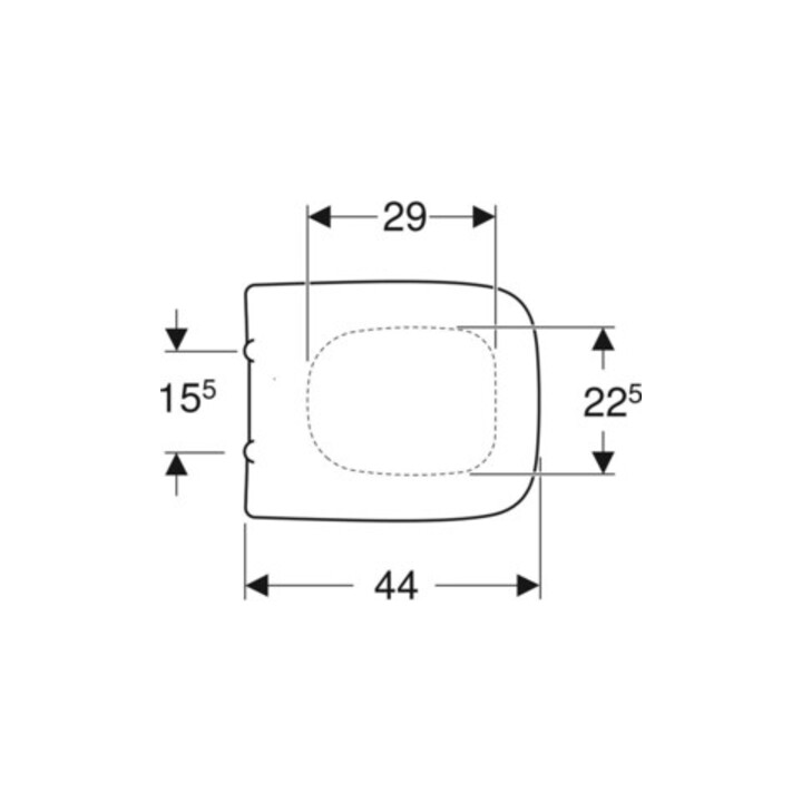 Geberit WC-Sitz Renova Plan we., Befestig. v unt, Scharn. Edelstahl
