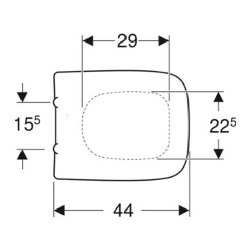 Geberit WC-Sitz Renova Plan we., Befestig. v unt, Scharn. Edelstahl