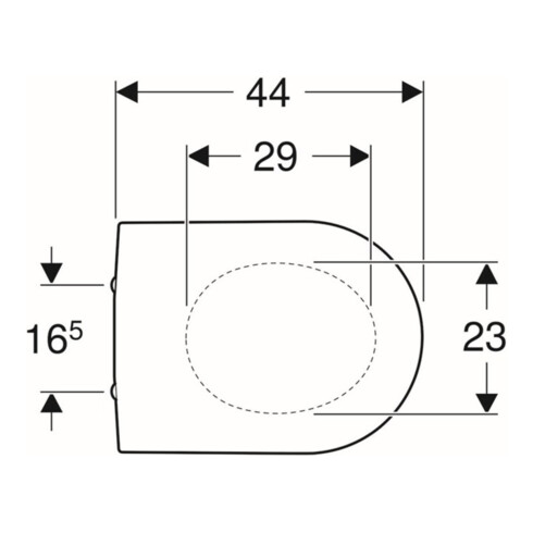 Geberit WC-Sitz Renova Plan we., Befestig. v unt, Scharn. Edelstahl