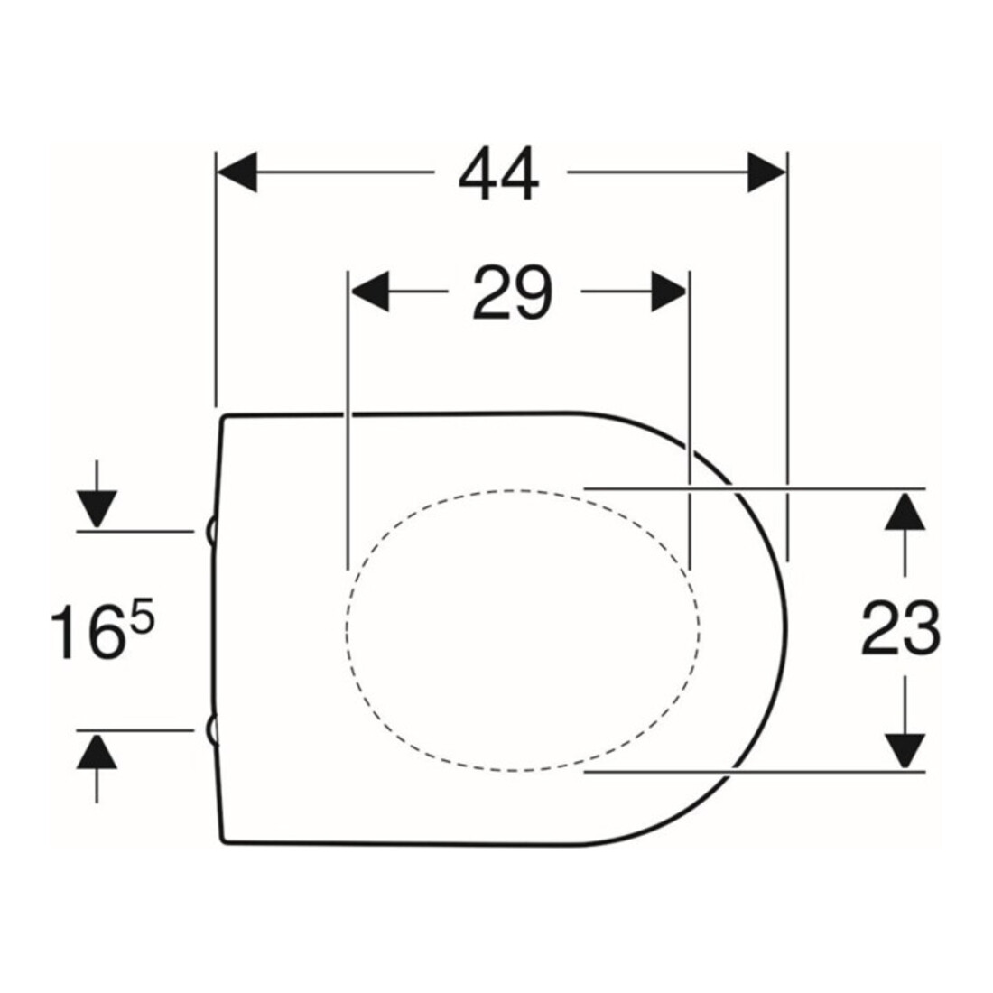 Geberit WC-Sitz Renova Plan we., Befestig. v unt, Scharn. Edelstahl