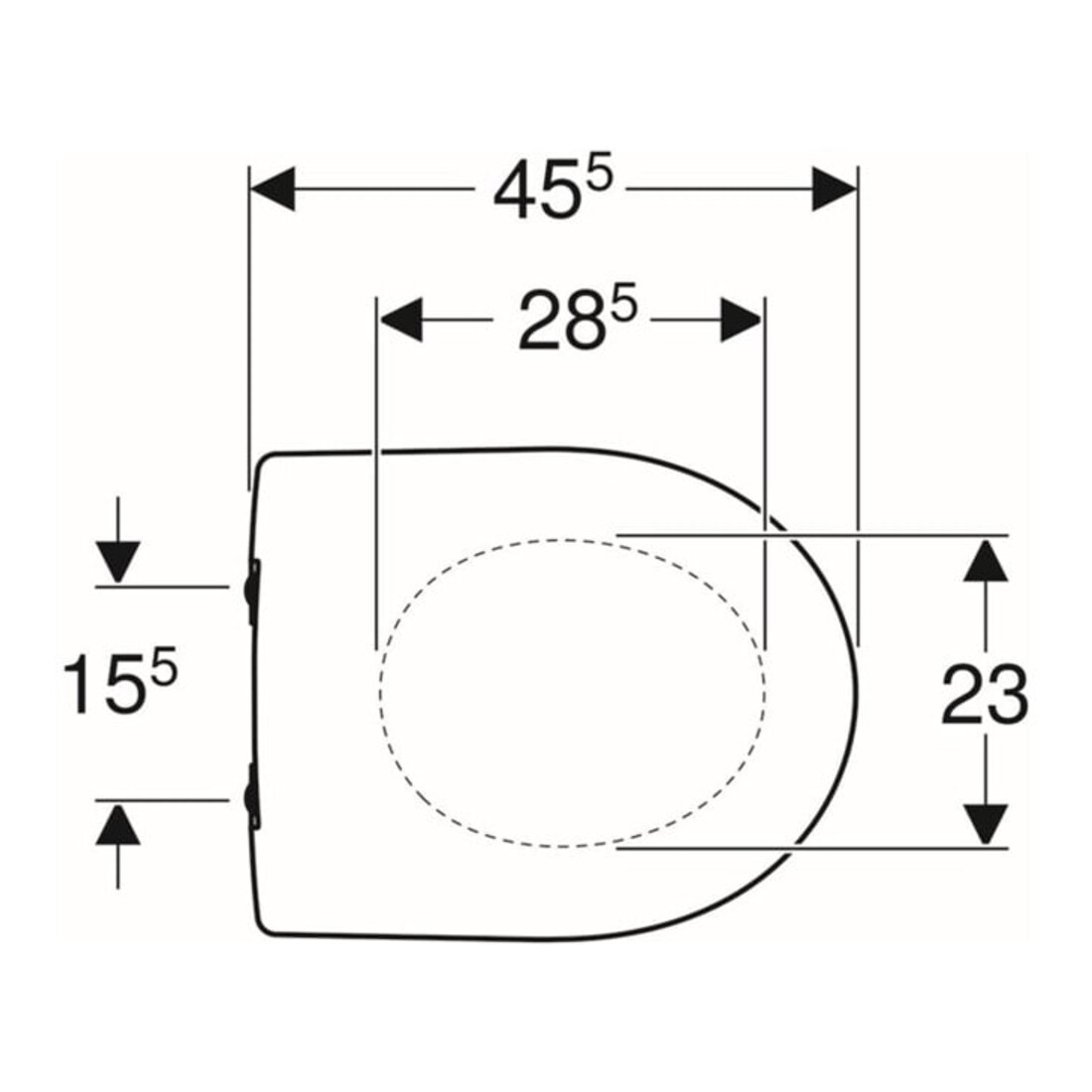 Geberit WC-Sitz Renova S. ES, w, o. Absenkaut., Befestig. v ob