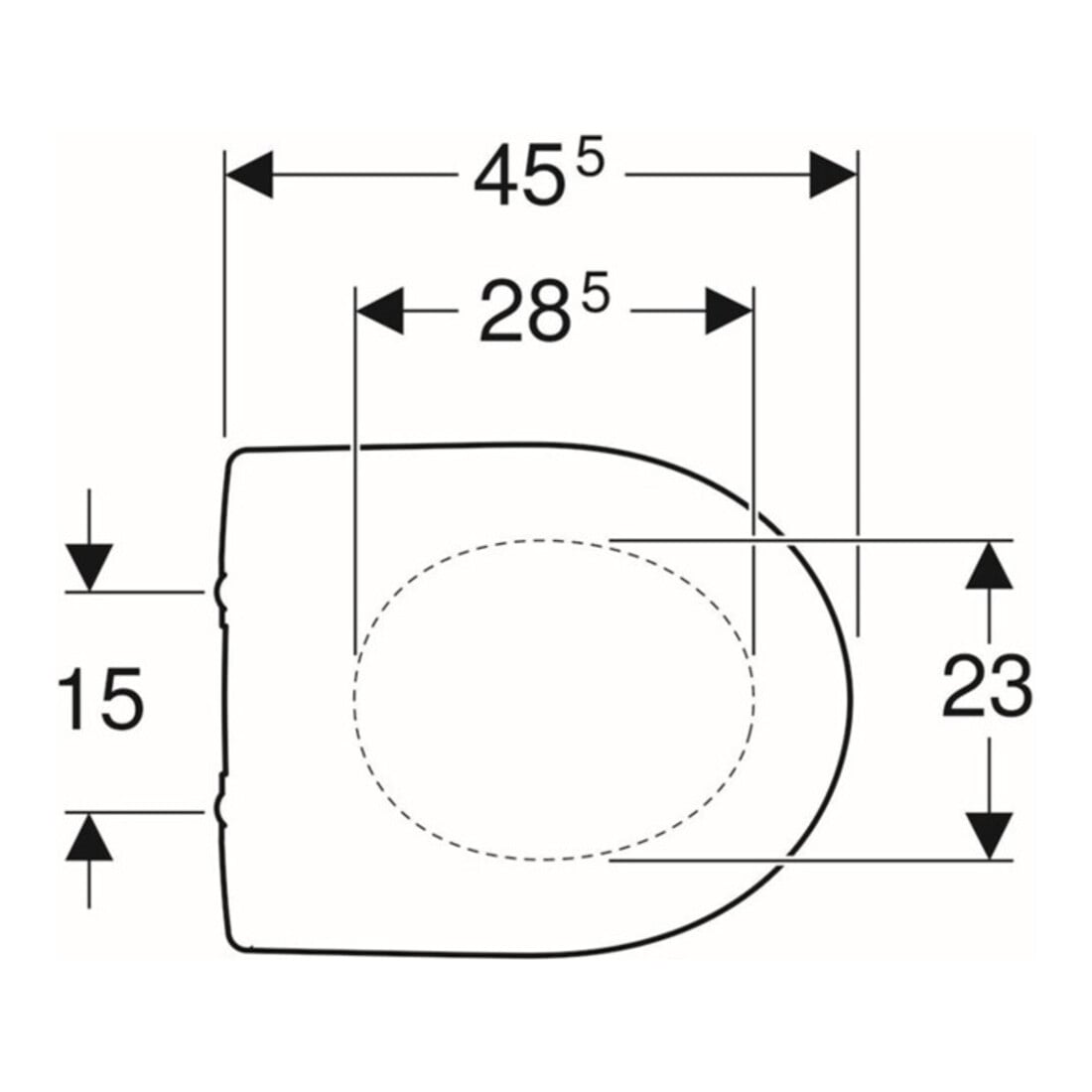 Geberit WC-Sitz Renova w, o Abs, Befestig. v unt, Scharn. ES