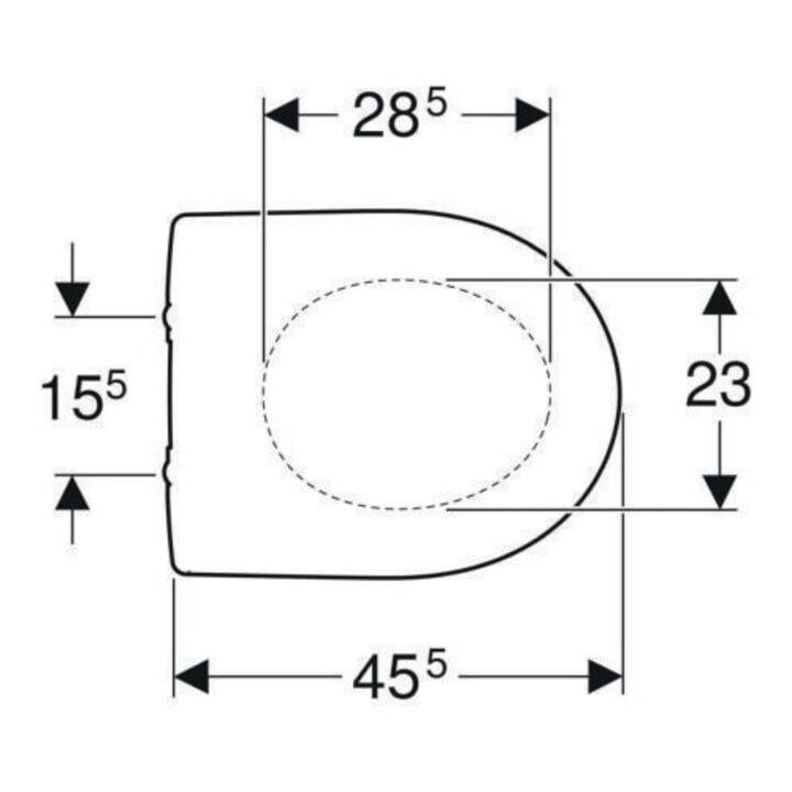 Geberit WC-Sitz Renova w, o Abs, Befestig. v unt, Scharn. ES