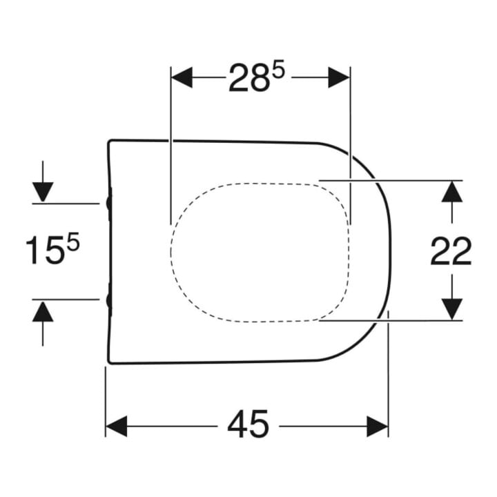 Geberit WC-Sitz Smyle m Absenkaut., we., Scharn. MS verchromt