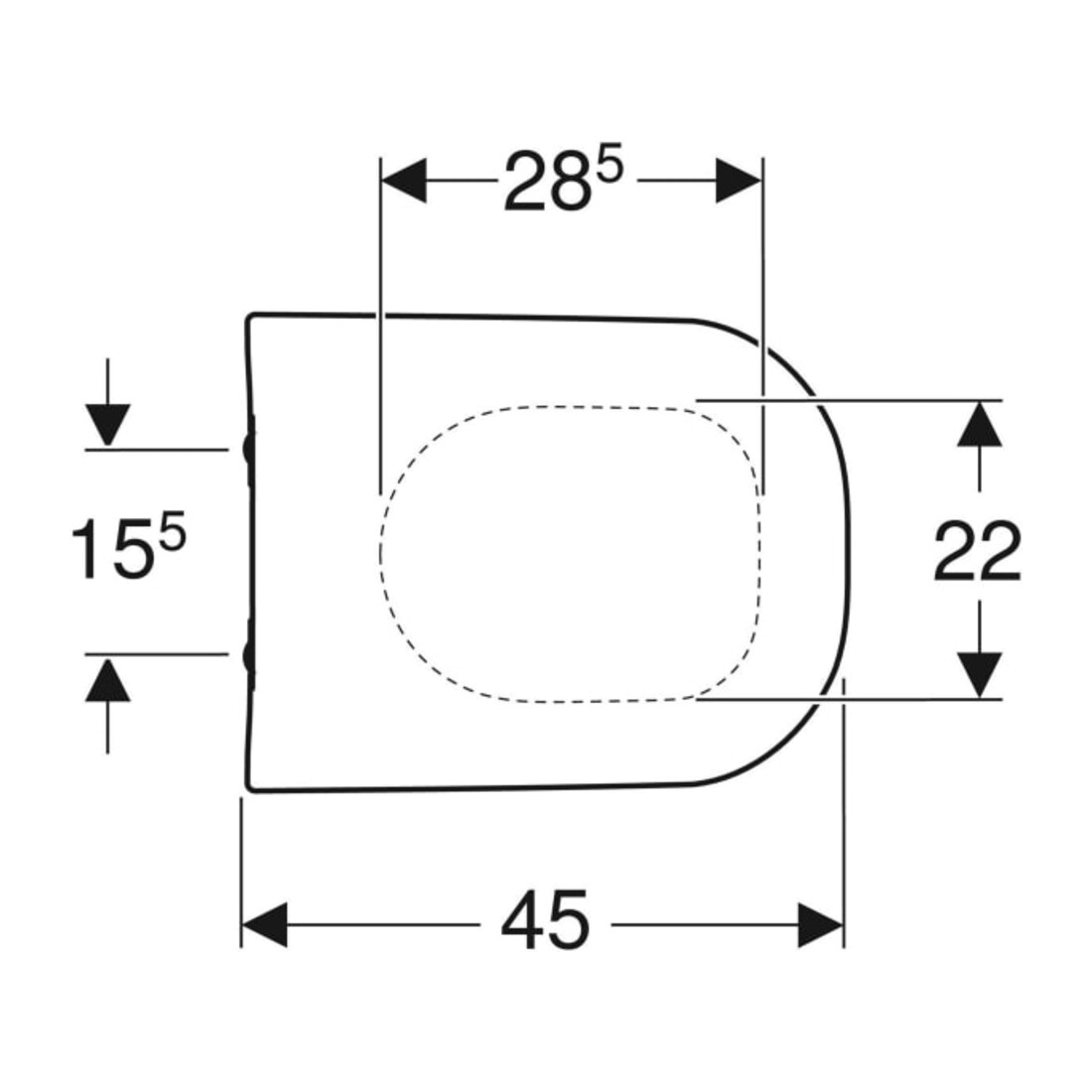 Geberit WC-Sitz Smyle m Absenkaut., we., Scharn. MS verchromt