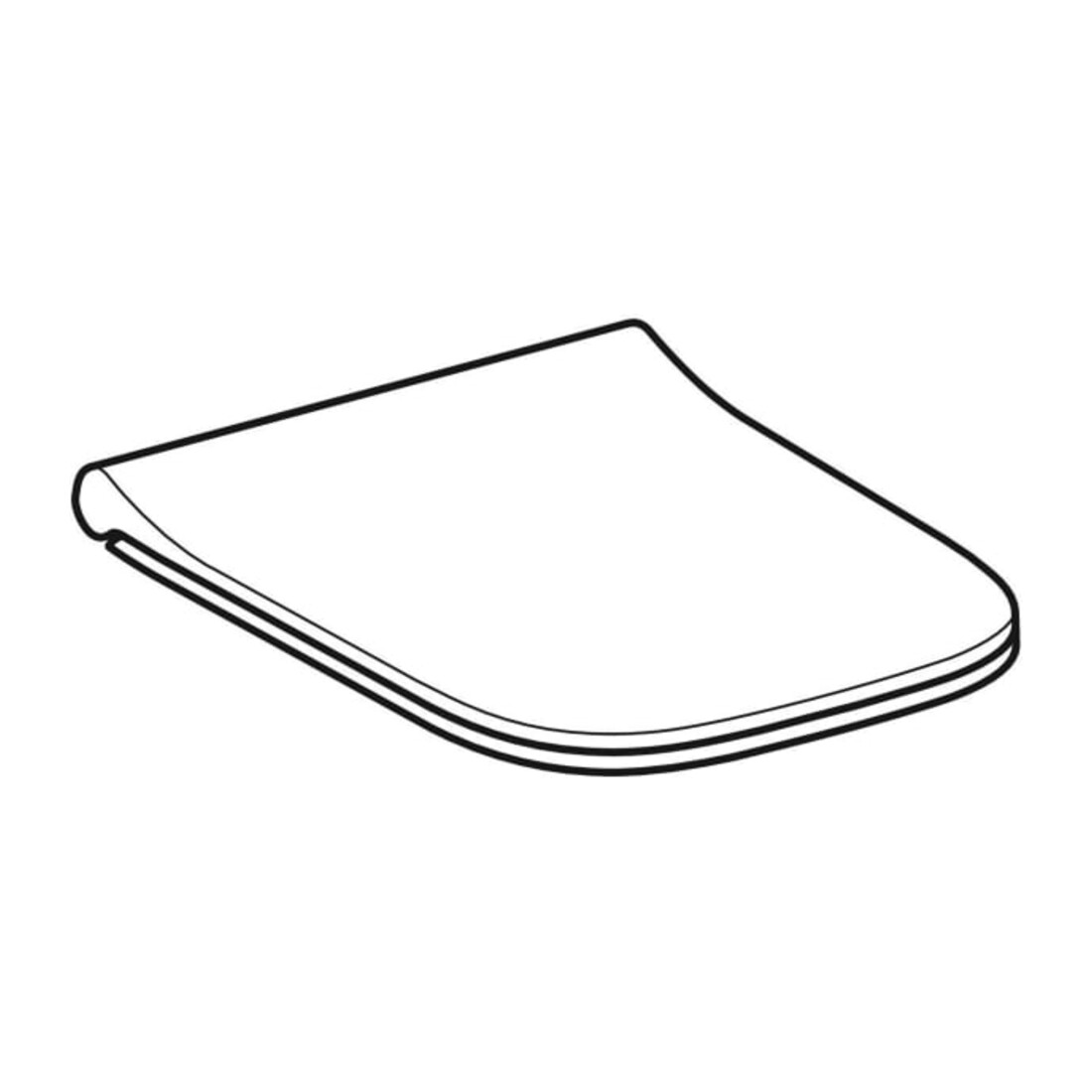 Geberit WC-Sitz Smyle Square m Abs, w, Sandwichf., Scharn. MS verchromt