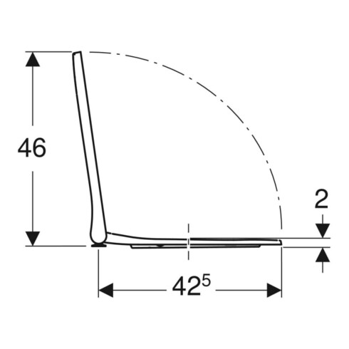 Geberit WC-Sitz Smyle Square m Absenkaut., we., Scharn. MS verchromt