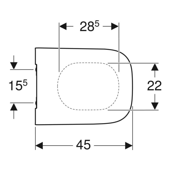 Geberit WC-Sitz Smyle Square o. Absenkaut., we., Scharn. MS verchromt
